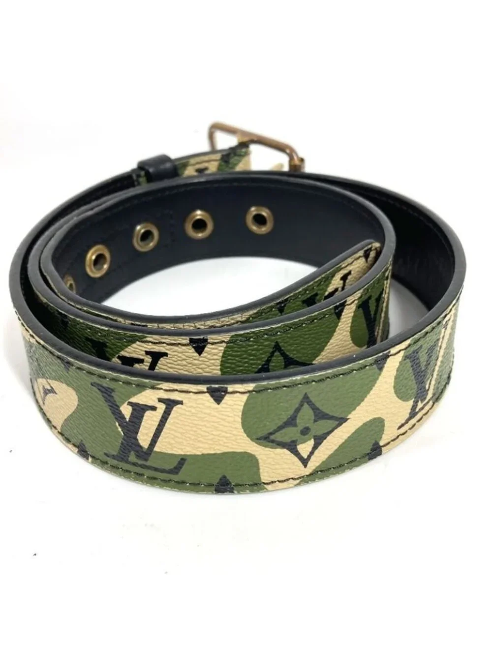 Louis Vuitton Belt Ceinture Monogram Flage Canvas Khaki - Picture 4 of 8